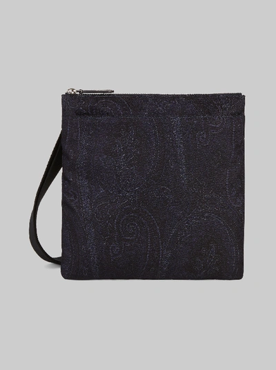 Etro Paisley Crossbody Bag In Blue