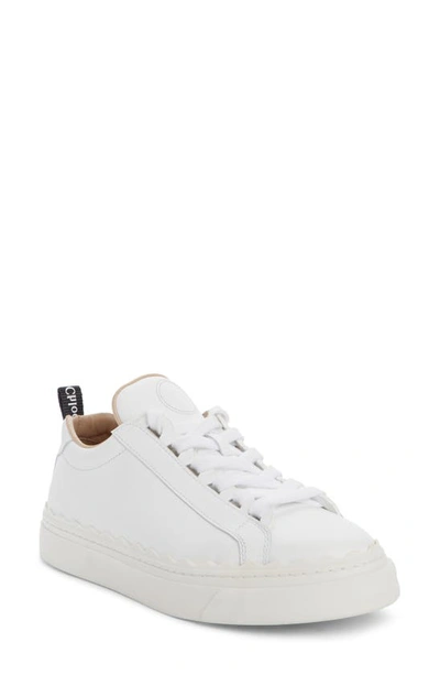 Chloé Lauren Low Top Sneaker In White Leather