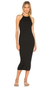 AUTUMN CASHMERE RIB HALTER MIDI DRESS,AUTU-WD131