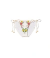 Tory Burch Gemini Link Printed String Bikini Bottom In Garden Veil