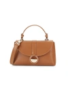 Versace Snap Flap Leather Satchel In Saddle