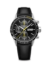 Raymond Weil Freelancer Chronograph Stainless Steel And Leather-strap Watch In Black