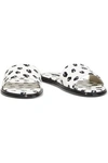 ALICE AND OLIVIA TALEEN PRINTED LEATHER SLIDES,3074457345621921170
