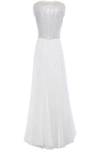 JENNY PACKHAM PLEATED EMBELLISHED GLITTERED TULLE GOWN,3074457345622670136