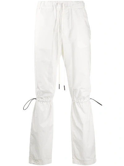 Andrea Ya'aqov Drawstring Knees Straight-leg Trousers In White