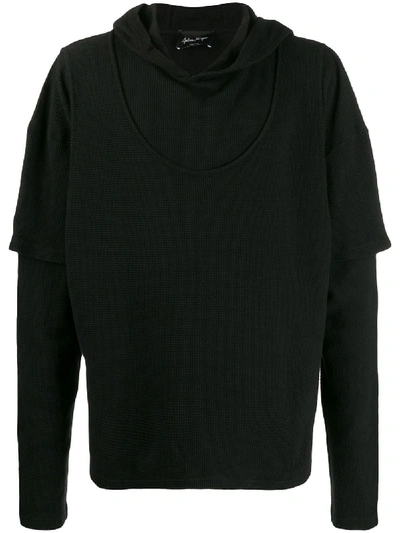 Andrea Ya'aqov Layered Long-sleeved Hoodie In Black