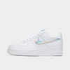 Nike Air Force 1 '07 Sneakers In White And Metallic Silver