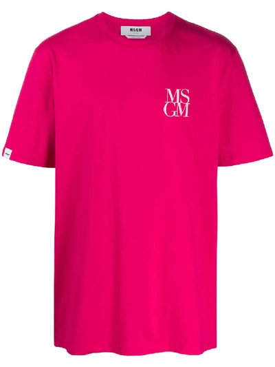 Msgm Logo-print T-shirt In Pink