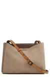 Rag & Bone Passenger Leather Crossbody Bag In Warm Grey