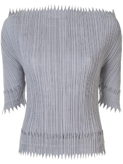 Pre-owned Issey Miyake Icy Plissé Top In Blue