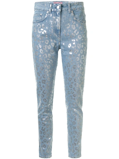 Chiara Ferragni Leopard Print Skinny Jeans In Blue