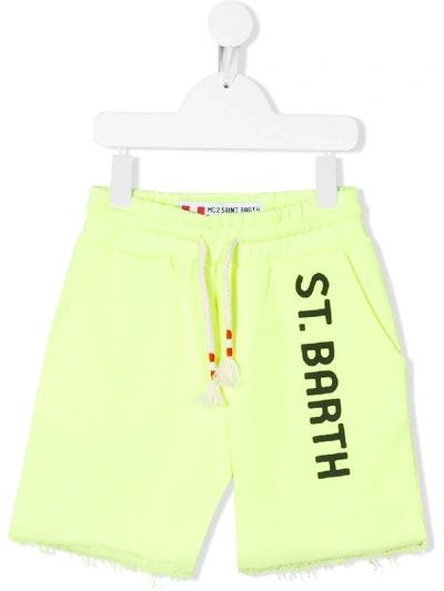 Mc2 Saint Barth Kids' Drawstring Randle Shorts In Yellow