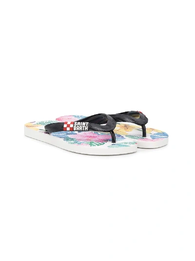 Mc2 Saint Barth Kids' Clara Paradise Flip Flops In White