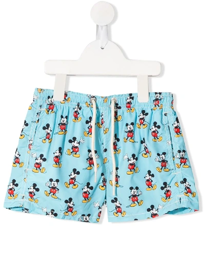 Mc2 Saint Barth Kids' Disney© Mickey-print Swim Shorts In Blue