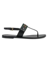 GUCCI Leather Thong Sandals with Web