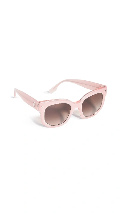 Burberry Oversized Acetate Sunglasses In Top Opal Pink On Pink