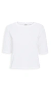 Vince Elbow-sleeve Cotton-jersey T-shirt In Optic White