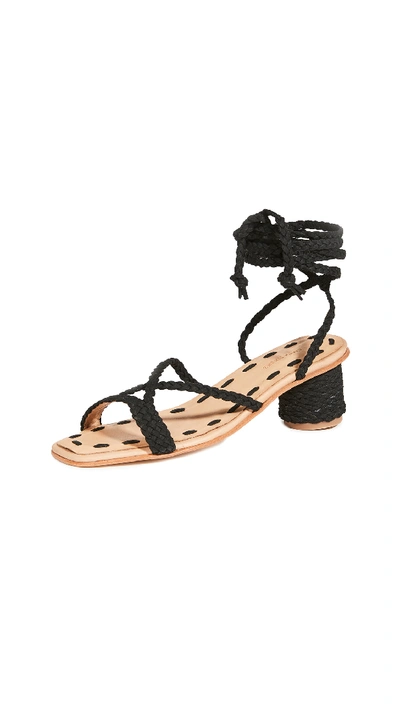 Carrie Forbes Mai Wrap Sandals In Noir