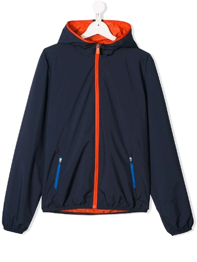 Save The Duck Kids' Hooded Shell Jacket In Blue
