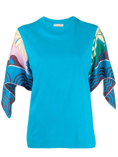 Emilio Pucci Flared Sleeved T-shirt In Blue