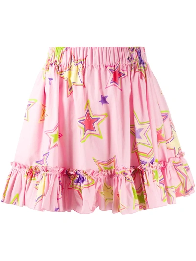 Gina Star Print Mini Skirt In Pink