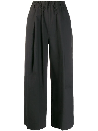 P.a.r.o.s.h Straight Leg Cropped Trousers In Black