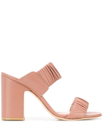 Agl Attilio Giusti Leombruni Ruffle Block-heel Sandals In Pink