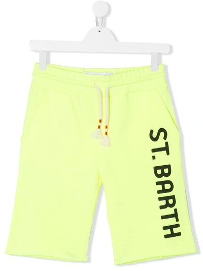 Mc2 Saint Barth Teen Track Shorts In Yellow