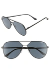 Quay Hold Please 55mm Aviator Sunglasses In Black/ Smoke