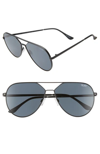 Quay Hold Please 55mm Aviator Sunglasses In Black/ Smoke