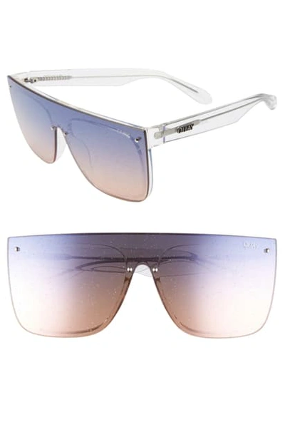 Quay Jaded 146mm Flat Top Sunglasses In Clear/ Navy Peach
