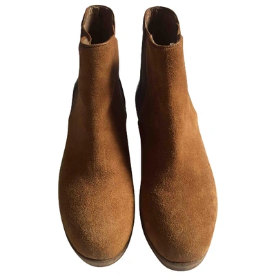 Pre-owned Yohji Yamamoto Beige Suede Ankle Boots
