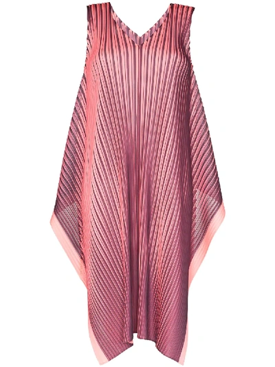 Issey Miyake Alt Bright Plissé Midi Dress In Pink