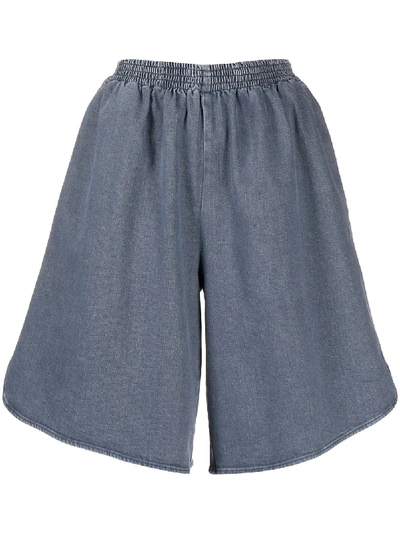 Mm6 Maison Margiela High-waisted Denim Shorts In Blue