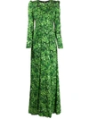 DOLCE & GABBANA FOUR-LEAF CLOVER PRINTED MAXI DRESS