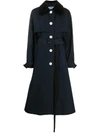 Prada Single-breasted Belted Trench Coat In Blau