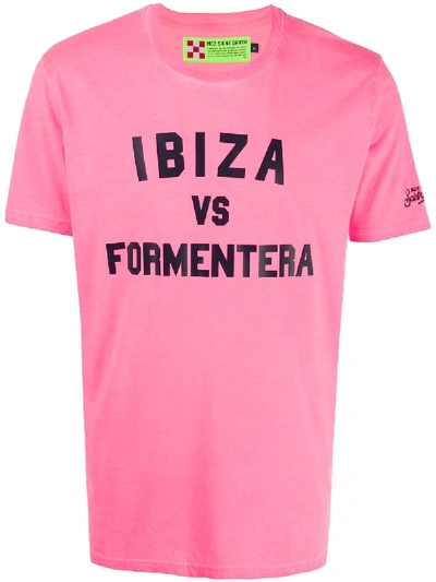 Mc2 Saint Barth Ibiza Vs Formentera Print T-shirt In Pink