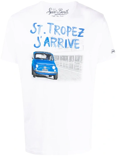 Mc2 Saint Barth St Tropez Print T-shirt In White