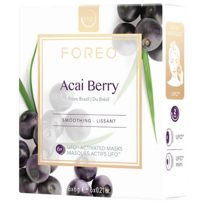 Foreo Acai Berry Ufo/ufo Mini Firming Face Mask For Ageing Skin (6 Pack) In White