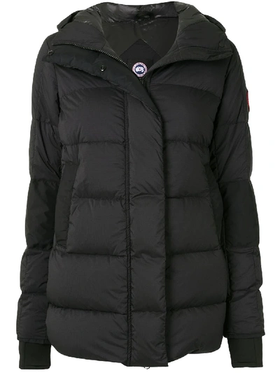 Canada Goose Ellesmere Hooded Down Parka Coat In Black