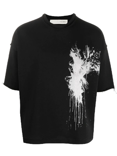 Isabel Benenato Splattered Print T-shirt In Black
