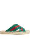 GUCCI WEB DETAIL SLIDE SANDALS