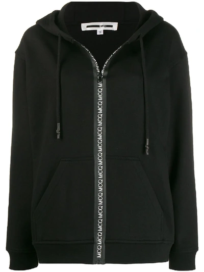 Mcq By Alexander Mcqueen Appliquéd French Cotton-terry Hoodie In Black
