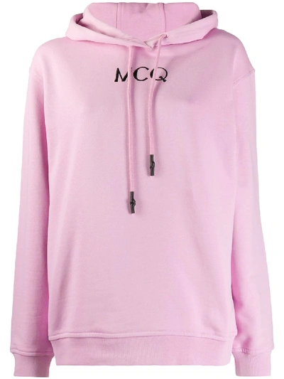 Mcq By Alexander Mcqueen Embroidered Detail Hoodie In Pink
