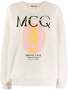 MCQ BY ALEXANDER MCQUEEN GRAPHIC PRINT LONG SLEEVE SWEATSHIRT