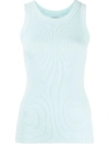 Styland X Notrainproof Ribbed Crew-neck Tank Top In Blue