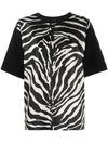 MONCLER ZEBRA-PRINT PANELLED T-SHIRT