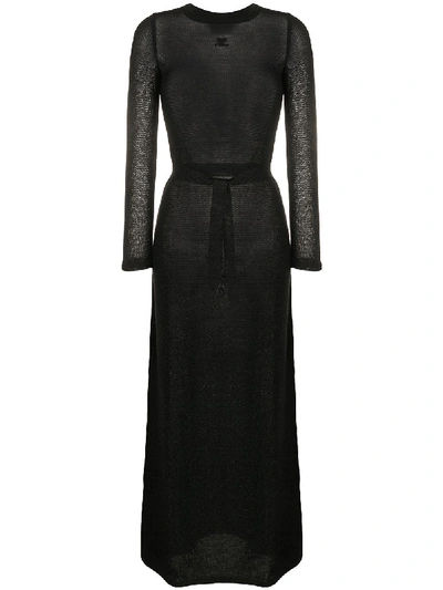 Pre-owned Courrèges Sheer Lurex Dress In Black