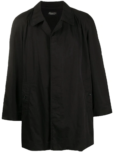 Pre-owned Burberry 1990s Long Sleeve Short Coat In Black