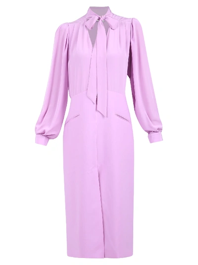 Givenchy V-neck Silk Midi Dress In Pink